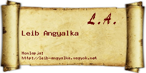 Leib Angyalka névjegykártya